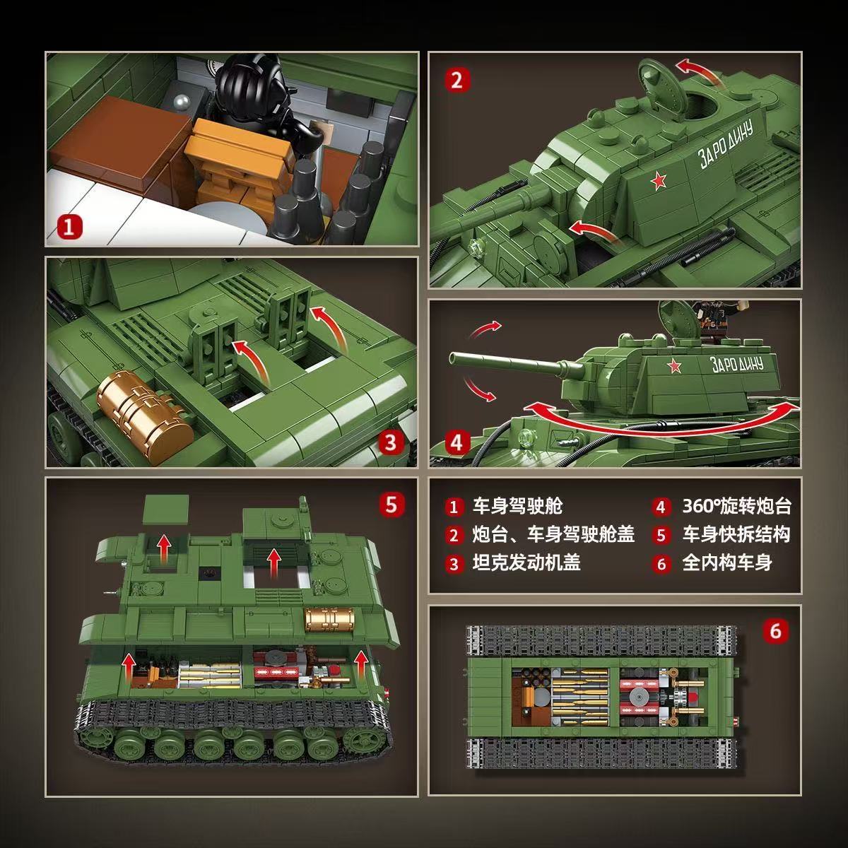 Bloques de construcción de tan - Lego Compatible Military Tank reseña y precio
